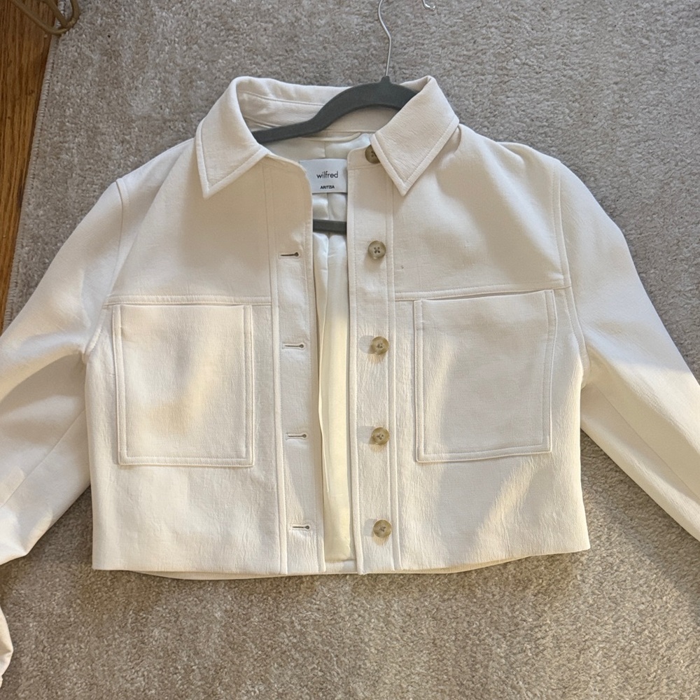 Aritzia Wilfred Cream Button-Up Blazer - Picture 2 of 4